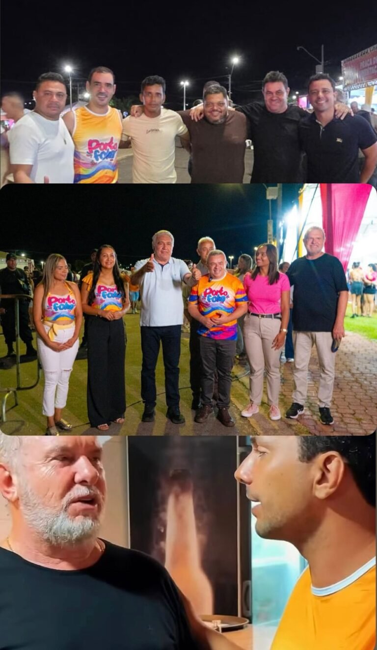 Carnaval em Porto: Bloco do PSD com Laurez, Carlesse e Irajá passa pela cidade com Vicentinhos entre o povo